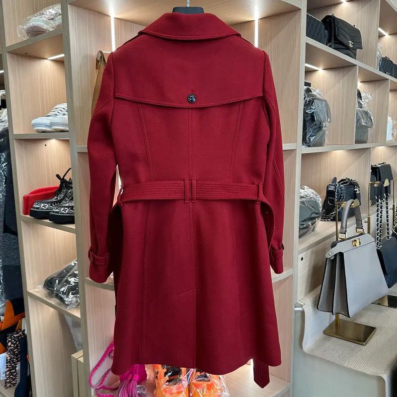 Burberry Burberry Red Cashmere Coat for Women Size L / US 10 / IT 46 - 2 Thumbnail