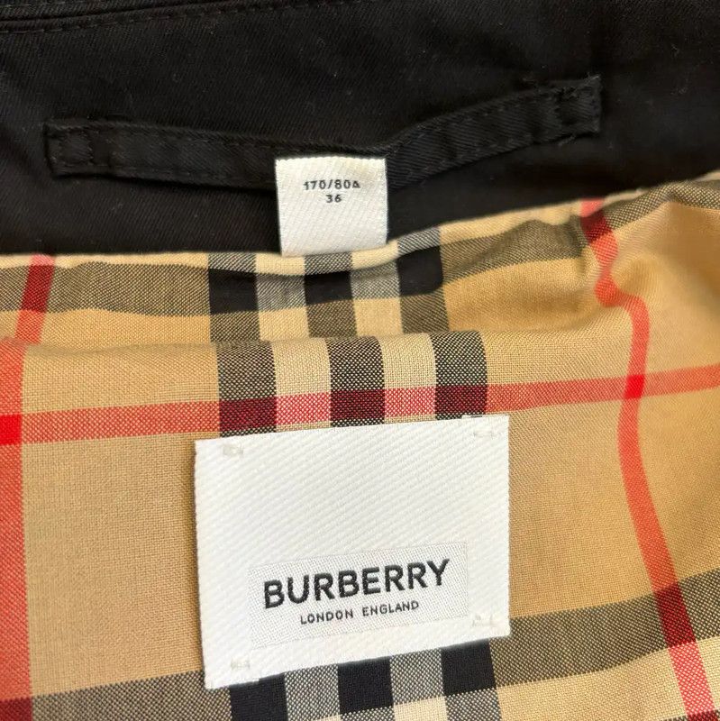 Burberry Burberry Black Cotton Long Coat for Women Size S / US 4 / IT 40 - 6 Thumbnail