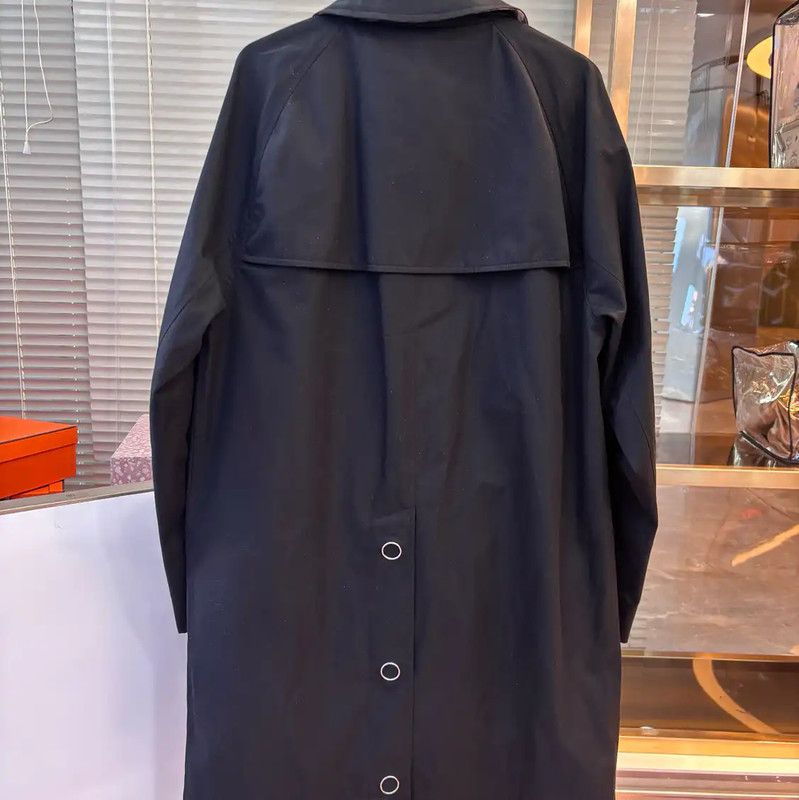 Burberry Burberry Black Cotton Long Coat for Women Size S / US 4 / IT 40 - 2 Thumbnail
