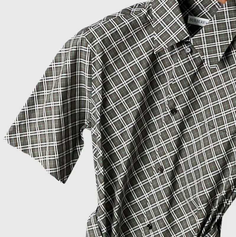 Burberry Burberry Summer Gray Cotton Short Sleeve Dress Size XS / US 0-2 / IT 36-38 - 5 Thumbnail