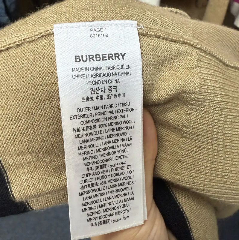 Burberry Burberry Beige Wool Cardigan with Stripes Size M / US 6-8 / IT 42-44 - 4 Thumbnail