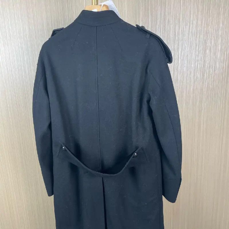 Burberry Burberry Women's Black Wool Trench Coat Size L / US 10 / IT 46 - 2 Thumbnail