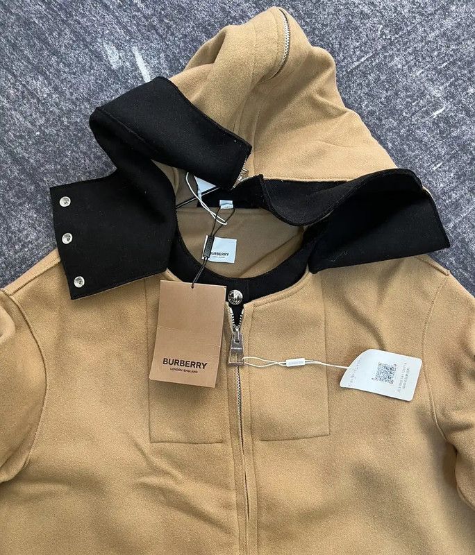 Burberry Burberry Khaki Wool Mid-Length Women's Coat Size L / US 10 / IT 46 - 2 Thumbnail