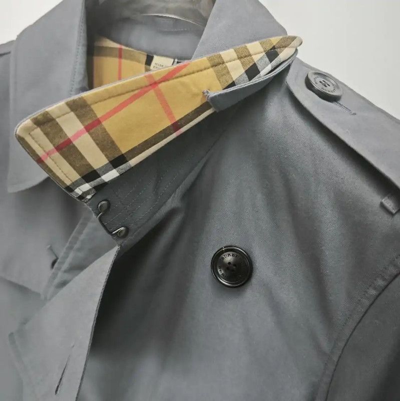 Burberry Burberry Gray Cotton Women's Trench Coat Size L / US 10 / IT 46 - 3 Thumbnail