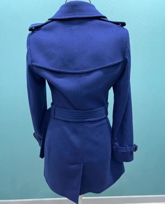 Burberry Burberry Blue Wool Winter Coat for Women Size M / US 6-8 / IT 42-44 - 4 Thumbnail