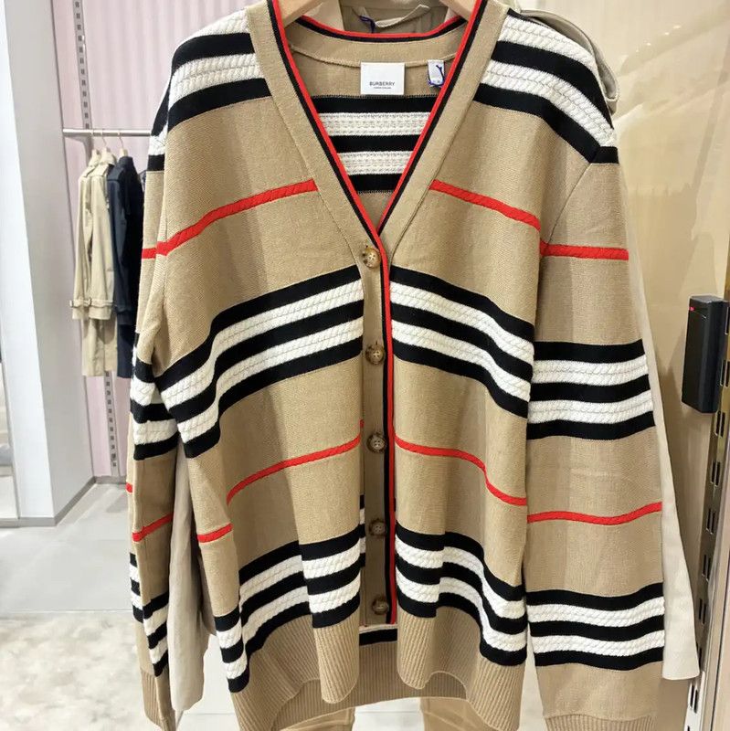 Burberry Burberry Spring Autumn Wool Striped Cardigan Size S / US 4 / IT 40 - 10 Thumbnail