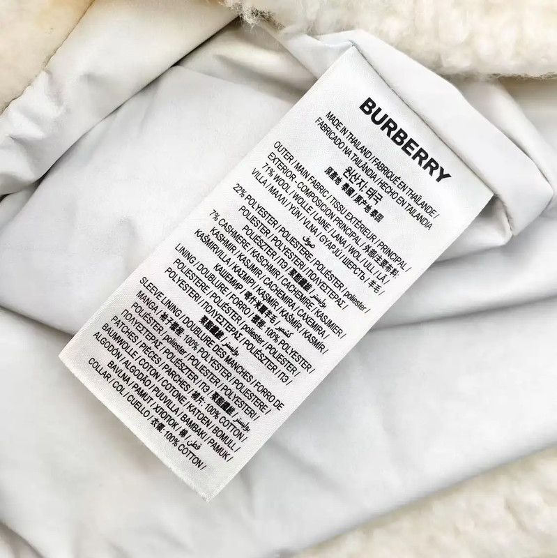 Burberry Burberry Cream Wool Women's Jacket Size ONE SIZE - 4 Thumbnail