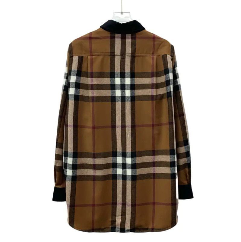 Burberry Burberry Deep Brown Wool Women's Shirt Size M / US 6-8 / IT 42-44 - 2 Thumbnail