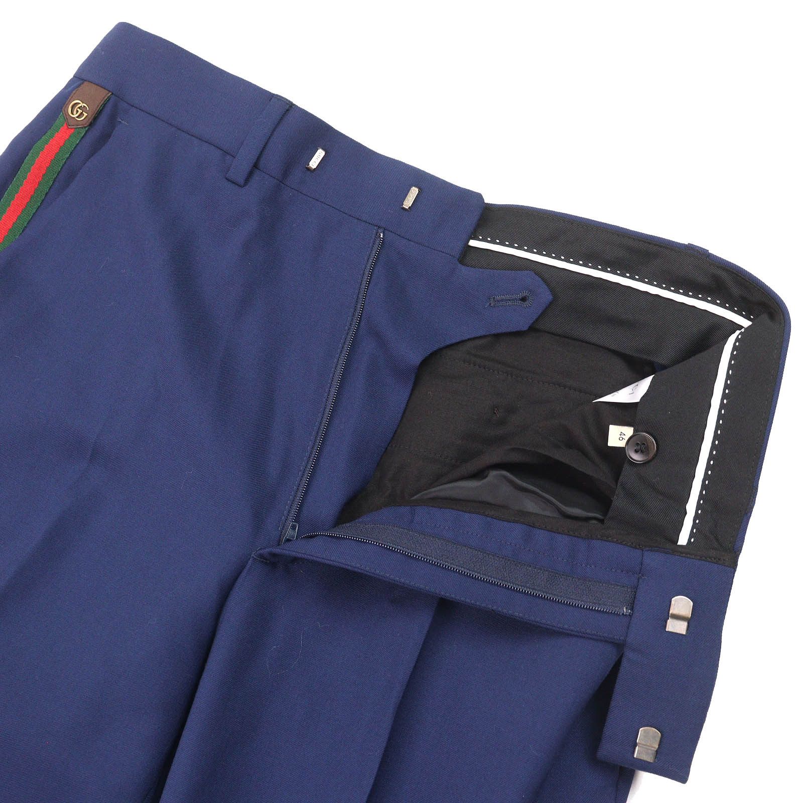 Gucci Gucci Gucci GG Marmont Webline Wool Slacks Leather Pants 698813 DUTY FREE for USA Size ONE SIZE - 5 Thumbnail