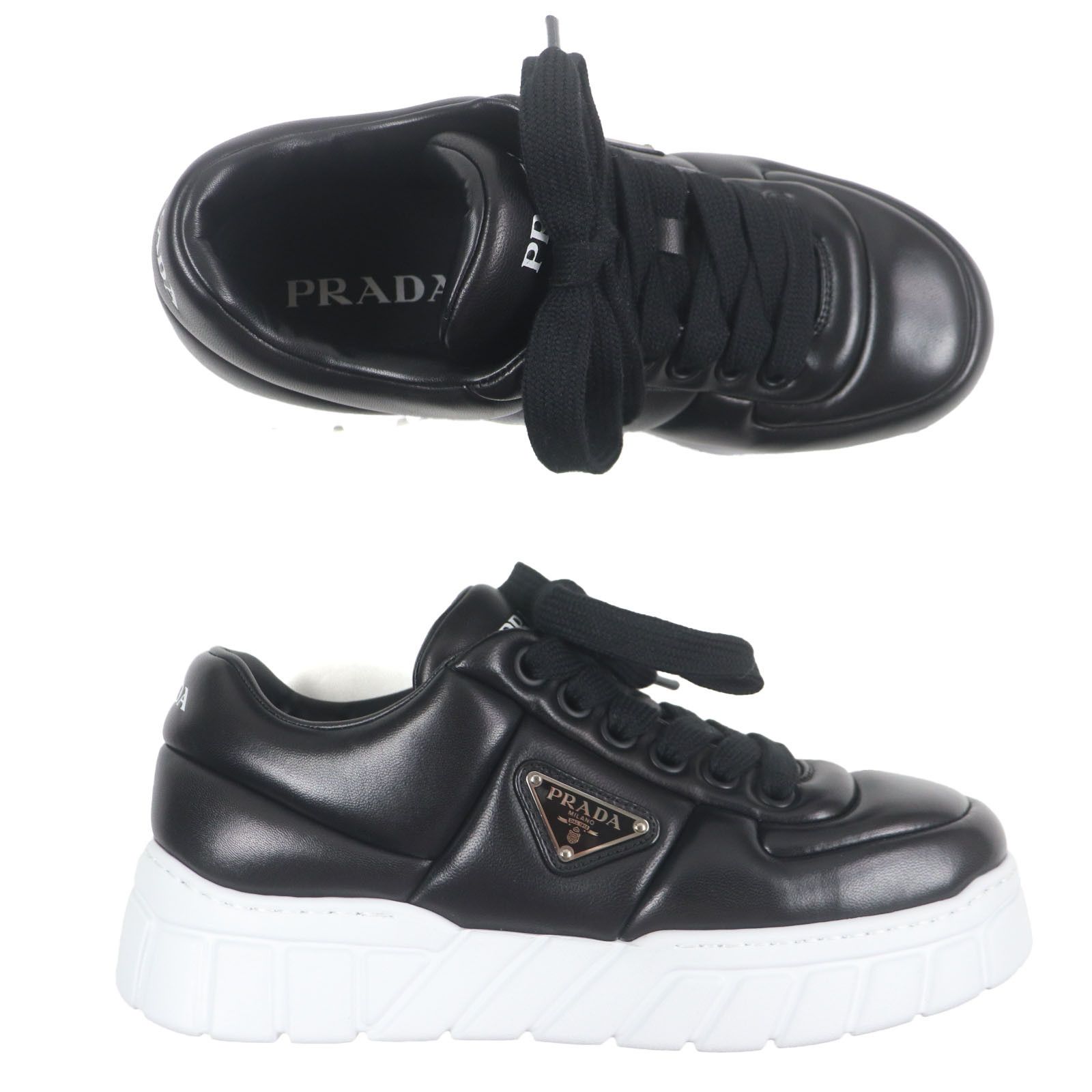 Prada Prada Prada Triangle logo Nappa leather sneakers Leather Shoes 2EE386 DUTY FREE for USA Size ONE SIZE - 6 Thumbnail
