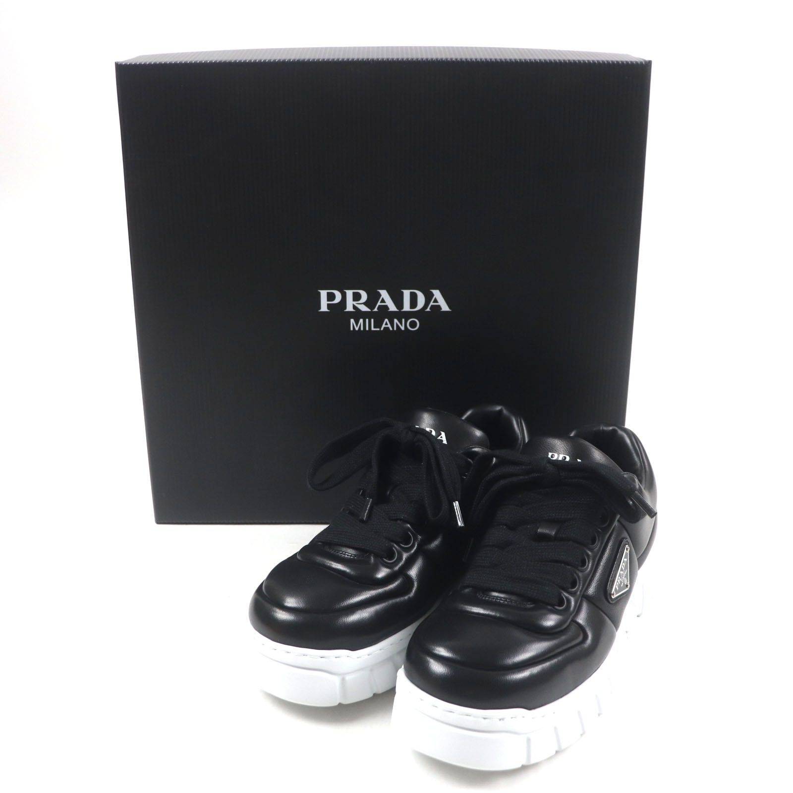 Prada Prada Prada Triangle logo Nappa leather sneakers Leather Shoes 2EE386 DUTY FREE for USA Size ONE SIZE - 2 Thumbnail