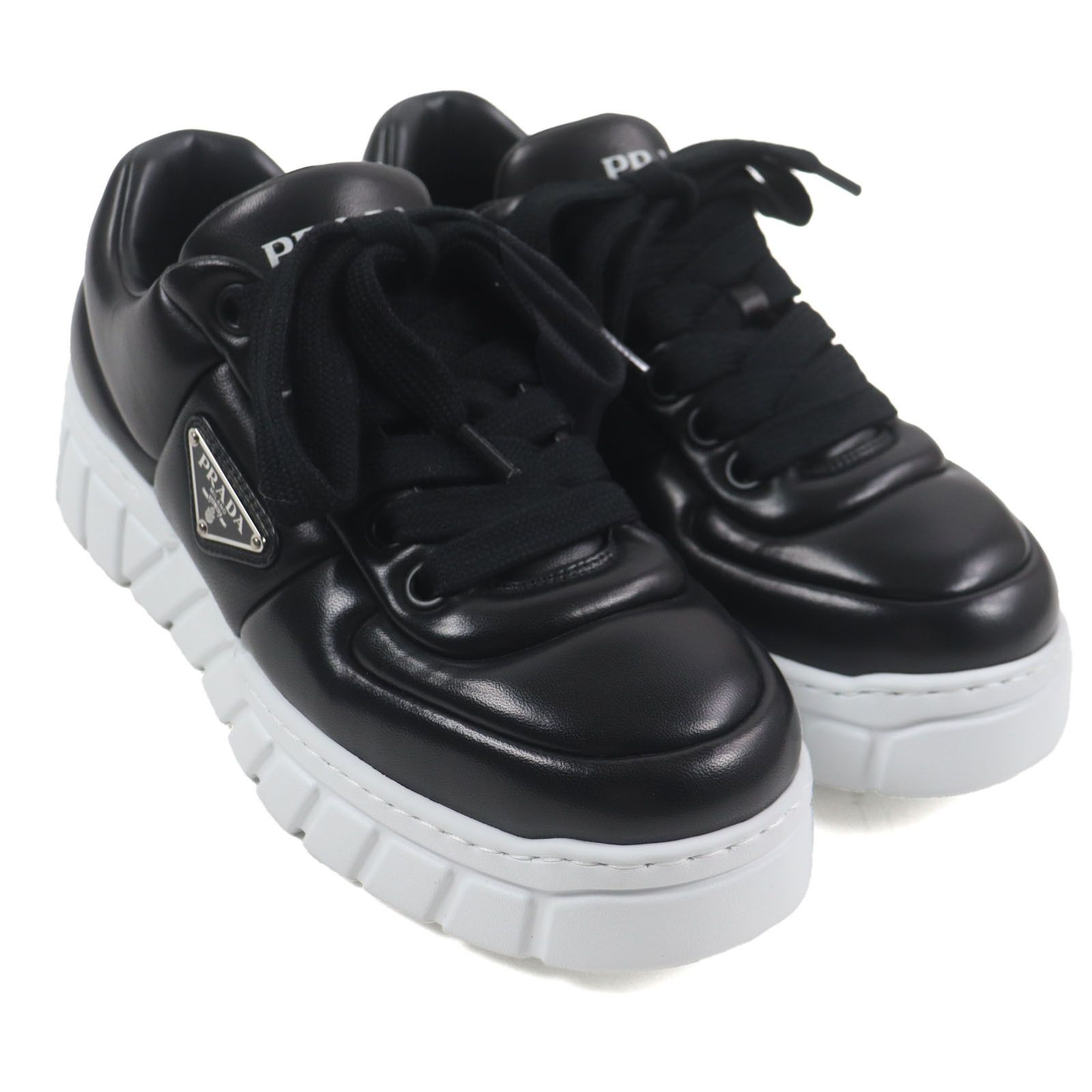 Prada Prada Prada Triangle logo Nappa leather sneakers Leather Shoes 2EE386 DUTY FREE for USA Size ONE SIZE - 3 Thumbnail