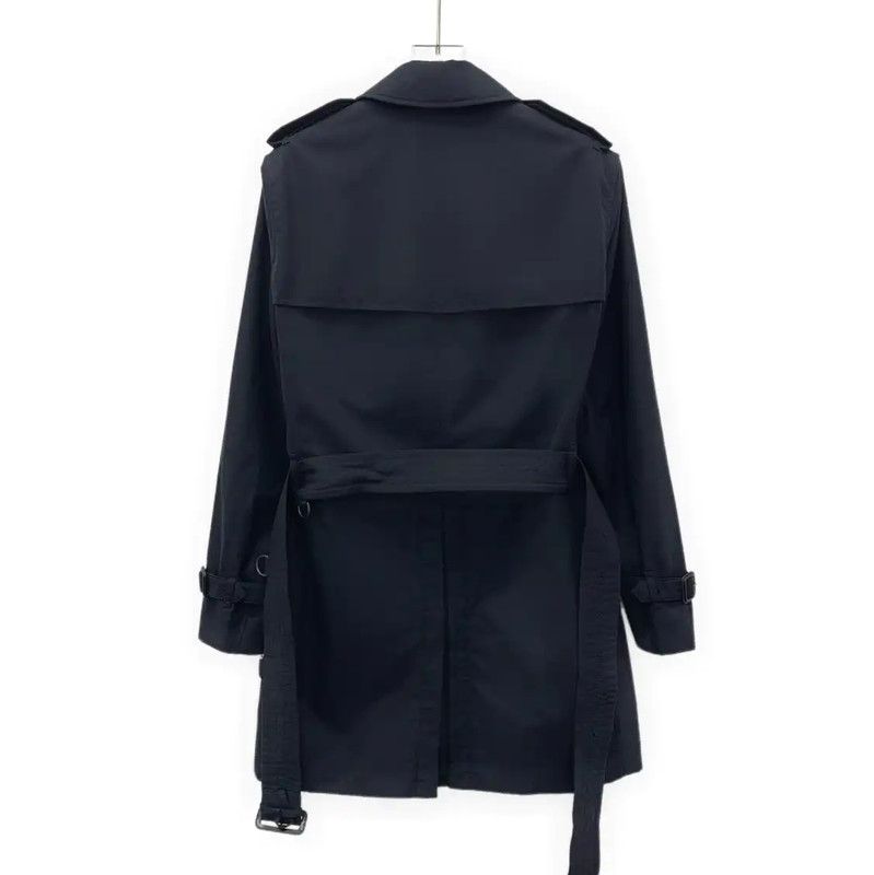 Burberry Burberry Women's Black Cotton Trench Coat Size L / US 10 / IT 46 - 2 Thumbnail