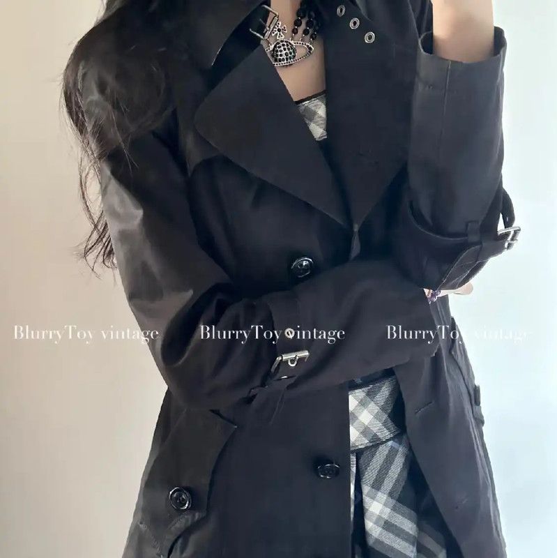 Burberry Burberry Black Cotton Women's Trench Coat Size XXL / US 16-18 / IT 52-54 - 6 Thumbnail