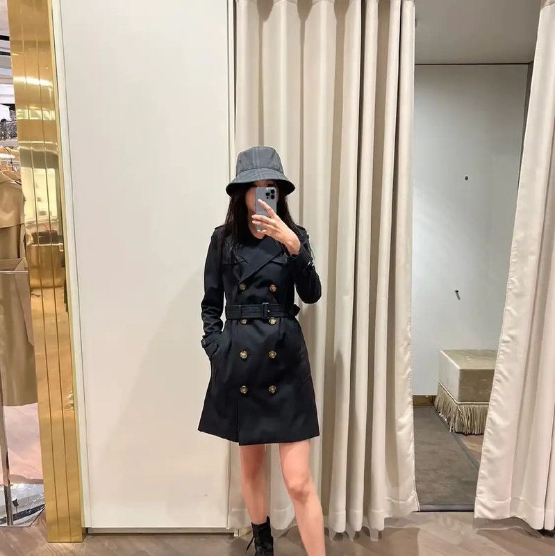 Burberry Burberry Black Cotton Women's Trench Coat Size XXL / US 16-18 / IT 52-54 - 5 Thumbnail