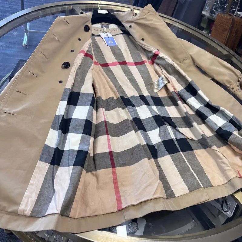 Burberry Burberry Women's Khaki Cotton Trench Coat Size L / US 10 / IT 46 - 6 Thumbnail