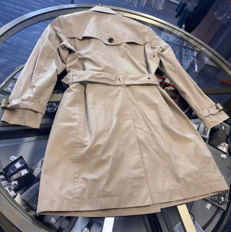 Burberry Burberry Women's Khaki Cotton Trench Coat Size L / US 10 / IT 46 - 4 Thumbnail