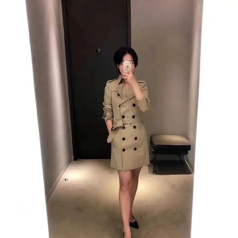 Burberry Burberry Khaki Cotton Women's Trench Coat Size XL / US 12-14 / IT 48-50 - 6 Thumbnail