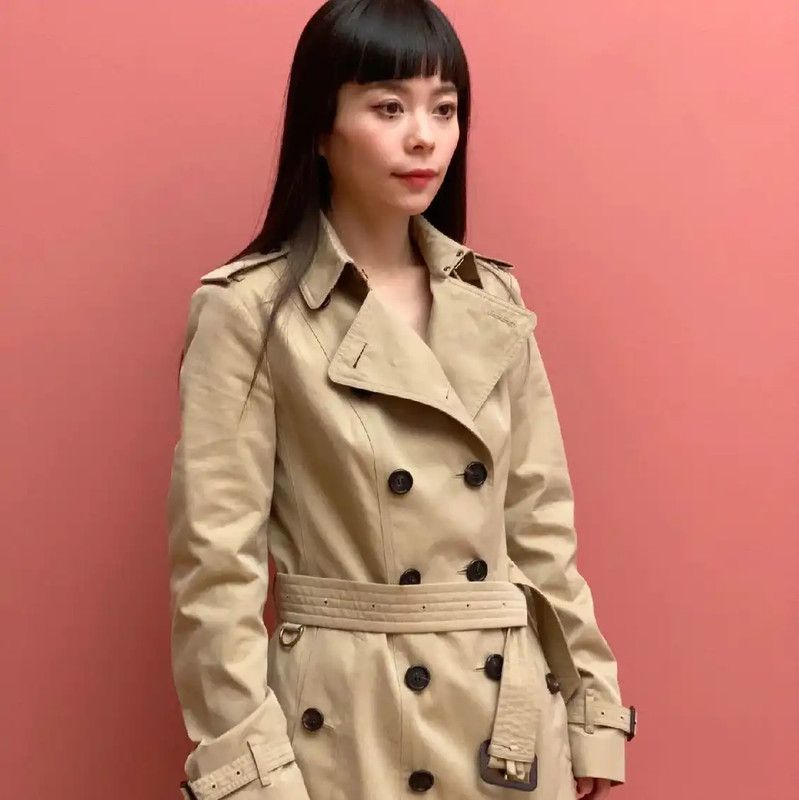 Burberry Burberry Khaki Cotton Women's Trench Coat Size XL / US 12-14 / IT 48-50 - 7 Thumbnail