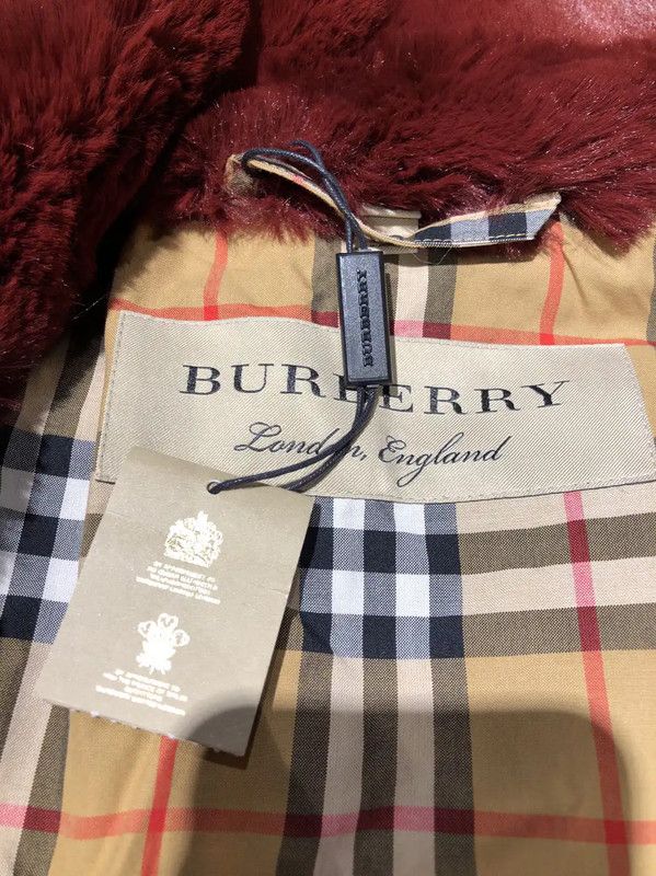 Burberry Burberry Red Faux Fur Women's Coat Size M / US 6-8 / IT 42-44 - 5 Thumbnail