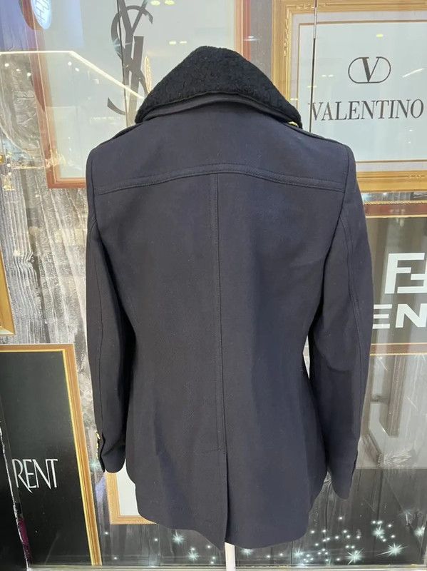 Burberry Burberry Women's Blue Wool Coat with Shearling Collar Size M / US 6-8 / IT 42-44 - 2 Thumbnail
