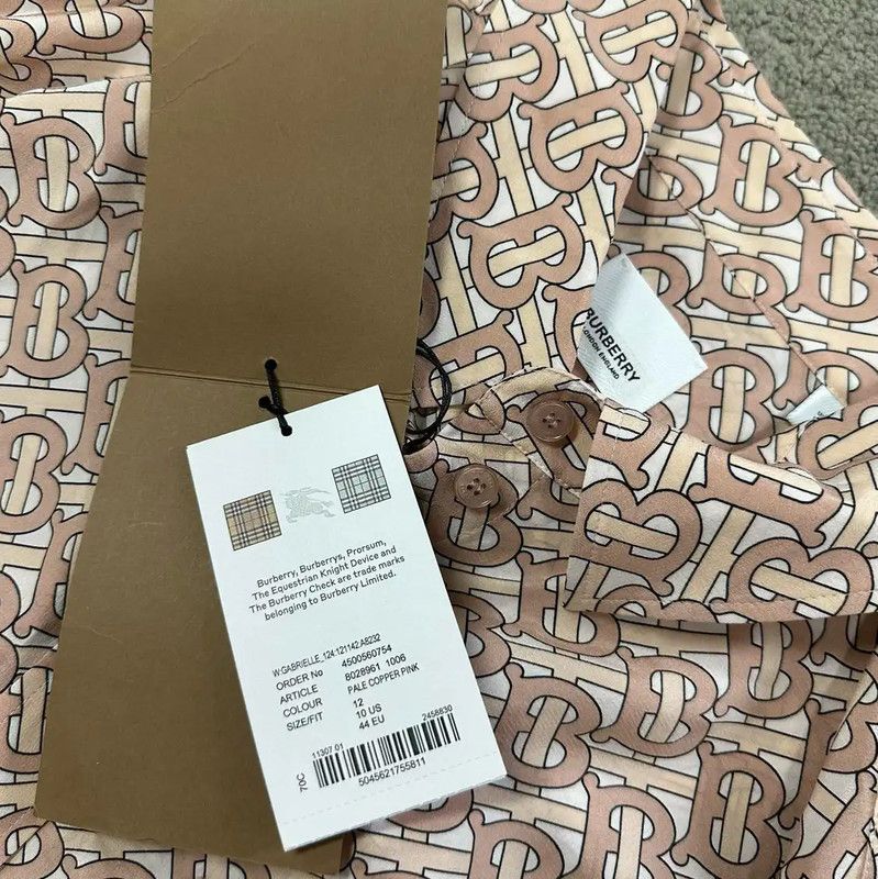 Burberry Burberry Khaki Silk Summer Dress Size L Size L / US 10 / IT 46 - 2 Thumbnail