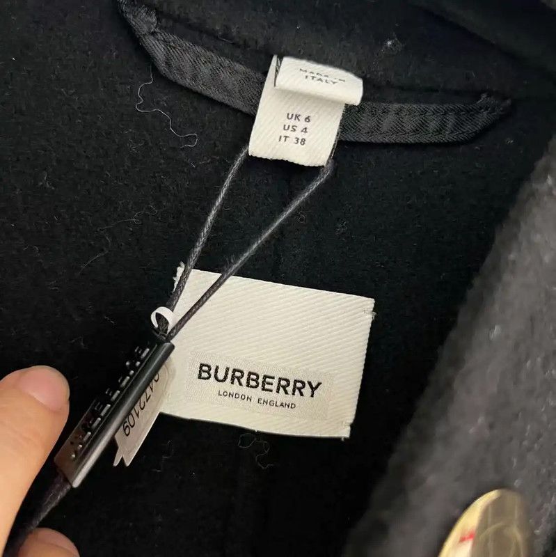 Burberry Burberry Women's Black Wool Mid-Length Coat Size L / US 10 / IT 46 - 6 Thumbnail