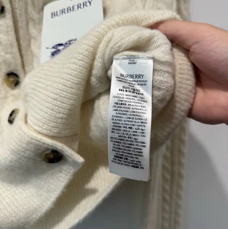 Burberry Burberry Women’s Cream Wool Cardigan Sweater Size S / US 4 / IT 40 - 5 Thumbnail