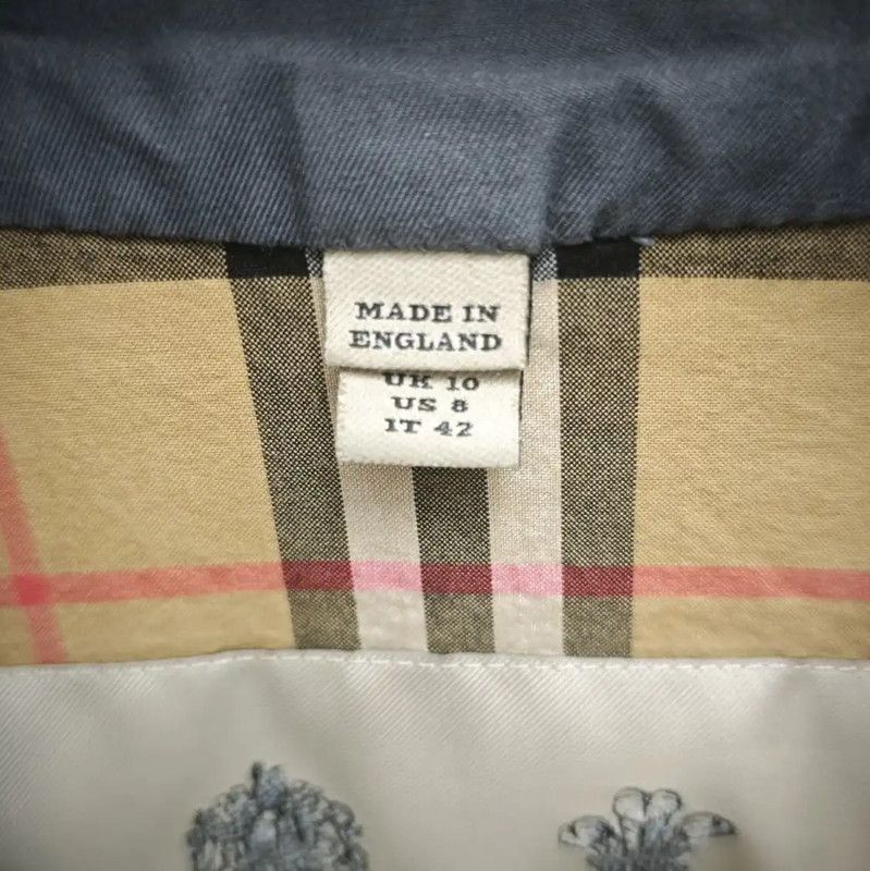 Burberry Burberry Gray Cotton Mid-Length Trench Coat Size L / US 10 / IT 46 - 2 Thumbnail