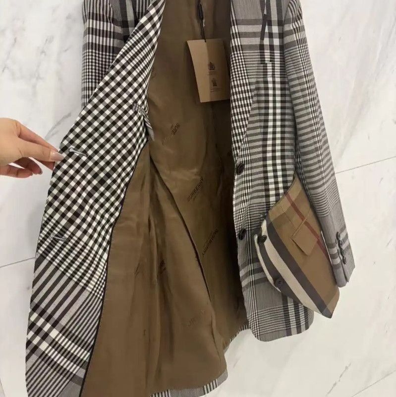 Burberry Burberry XS Brown Check Wool Jacket Size XS / US 0-2 / IT 36-38 - 4 Thumbnail