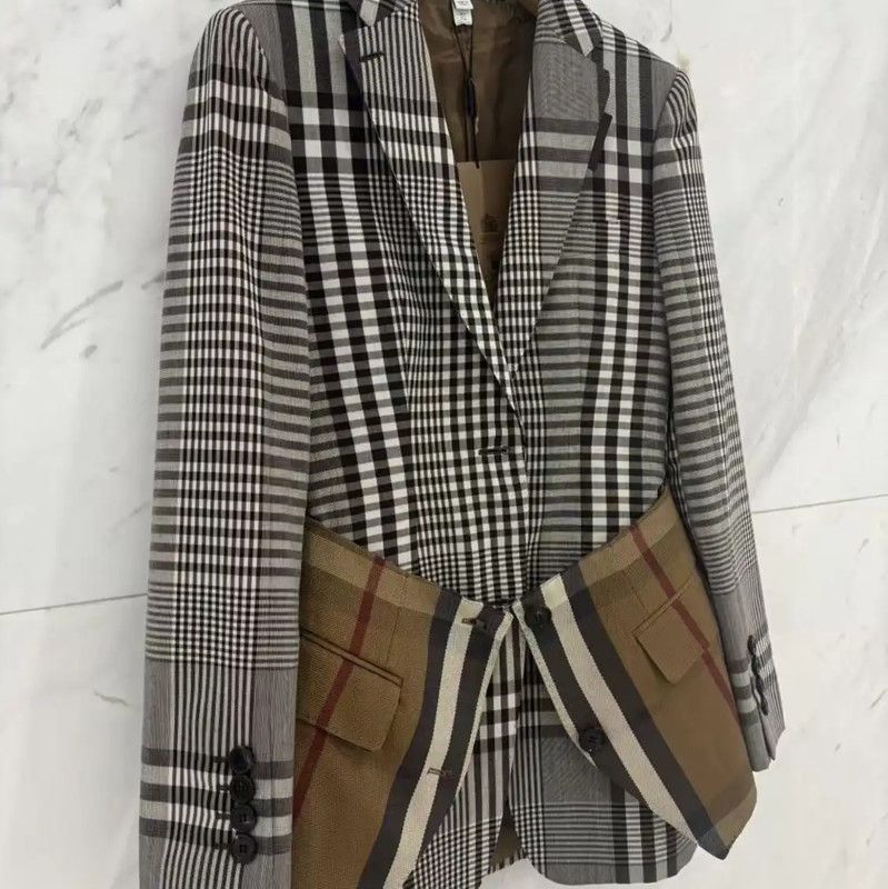 Burberry Burberry XS Brown Check Wool Jacket Size XS / US 0-2 / IT 36-38 - 3 Thumbnail