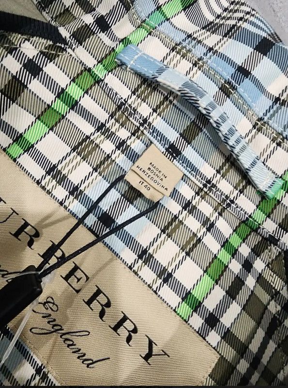 Burberry Burberry Long Green Check Coat for Women Size L / US 10 / IT 46 - 7 Thumbnail