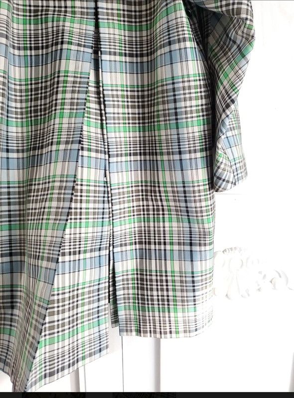 Burberry Burberry Long Green Check Coat for Women Size L / US 10 / IT 46 - 4 Thumbnail