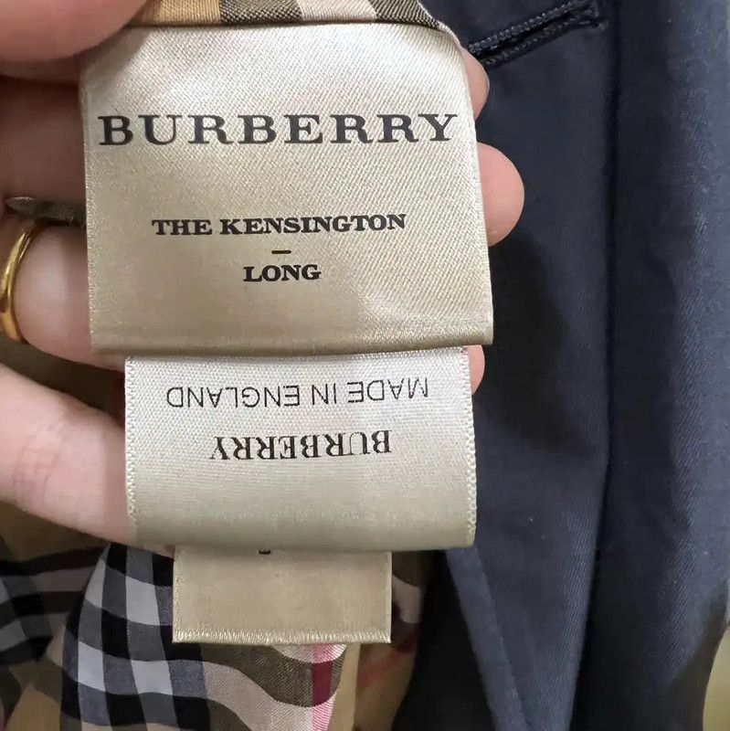 Burberry Burberry Gray Cotton Mid-Length Trench Coat Size ONE SIZE - 3 Thumbnail