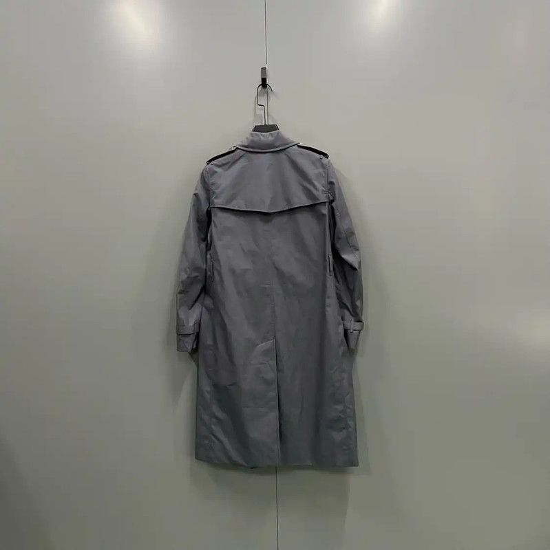 Burberry Burberry Gray Cotton Mid-Length Trench Coat Size ONE SIZE - 2 Thumbnail