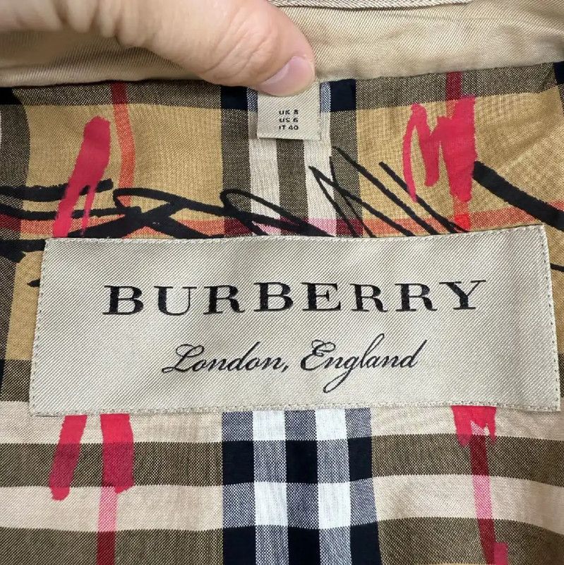 Burberry Burberry Women's Khaki Cotton Trench Coat Size L / US 10 / IT 46 - 3 Thumbnail