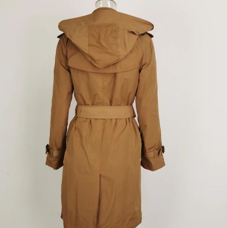 Burberry Burberry Khaki Cotton Check Long Trench Coat Size S / US 4 / IT 40 - 9 Thumbnail