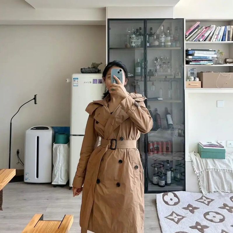 Burberry Burberry Mid-Length Khaki Cotton Trench Coat Size M / US 6-8 / IT 42-44 - 8 Thumbnail