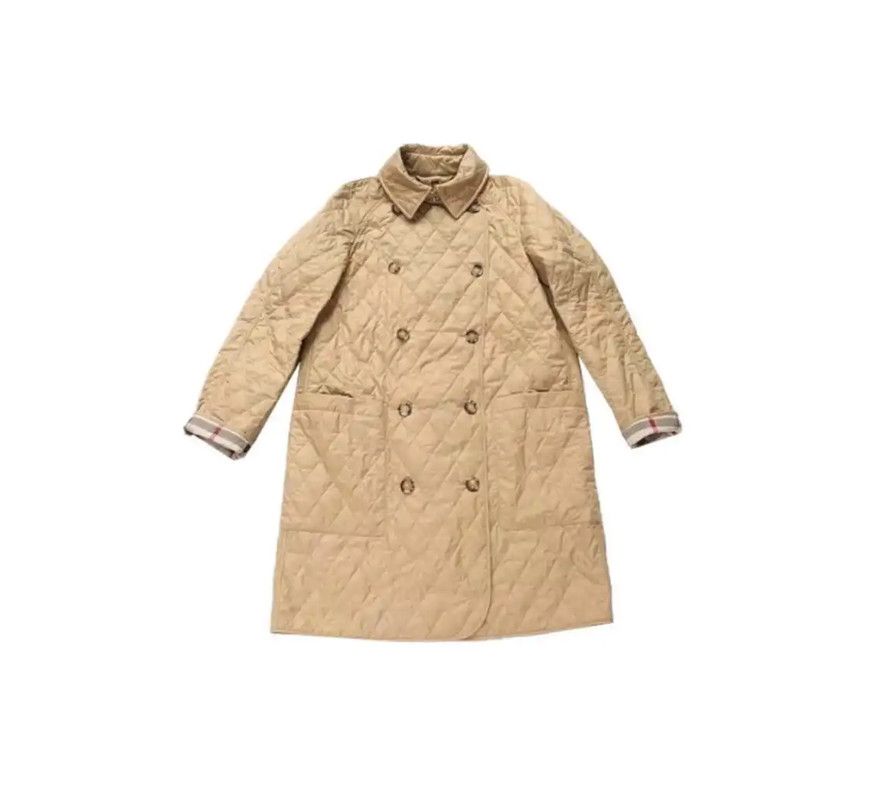 Burberry Burberry Women's Quilted Trench Coat in Khaki Size L / US 10 / IT 46 - 7 Thumbnail