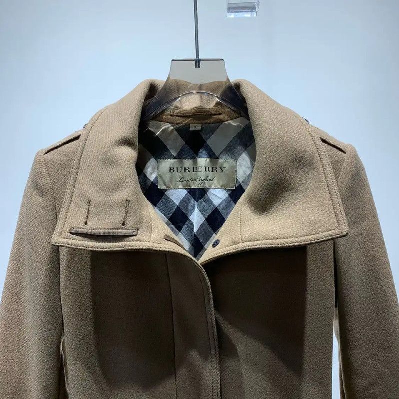 Burberry Burberry Khaki Wool Women's Coat Size ONE SIZE - 5 Thumbnail