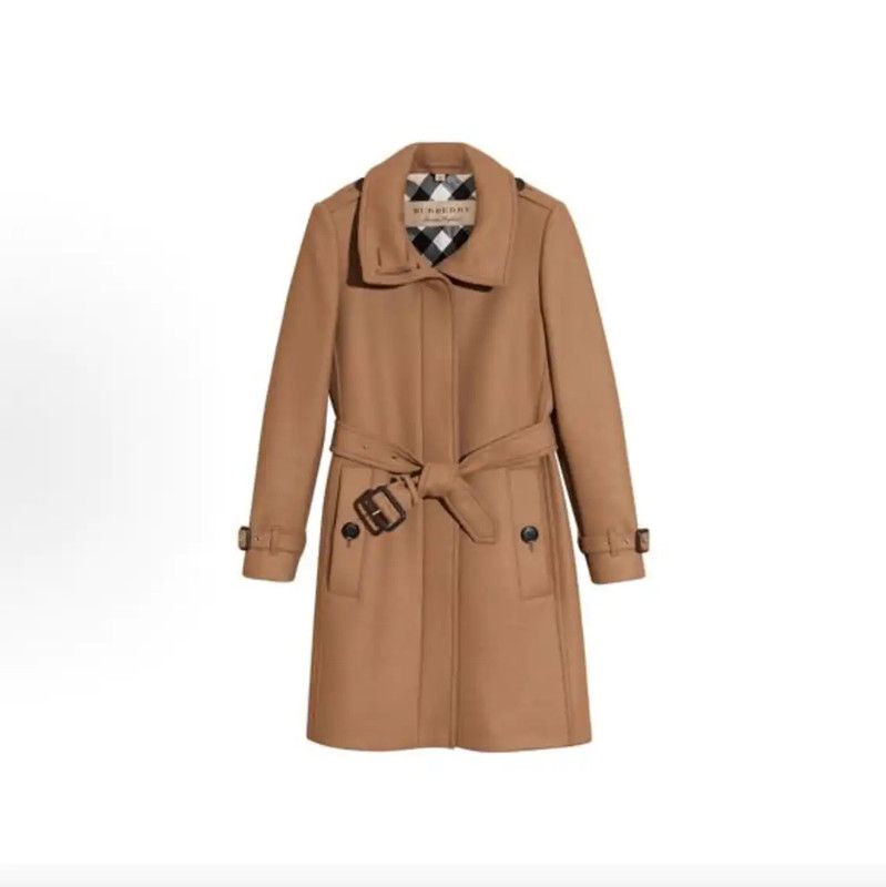 Burberry Burberry Khaki Wool Women's Coat Size ONE SIZE - 7 Thumbnail
