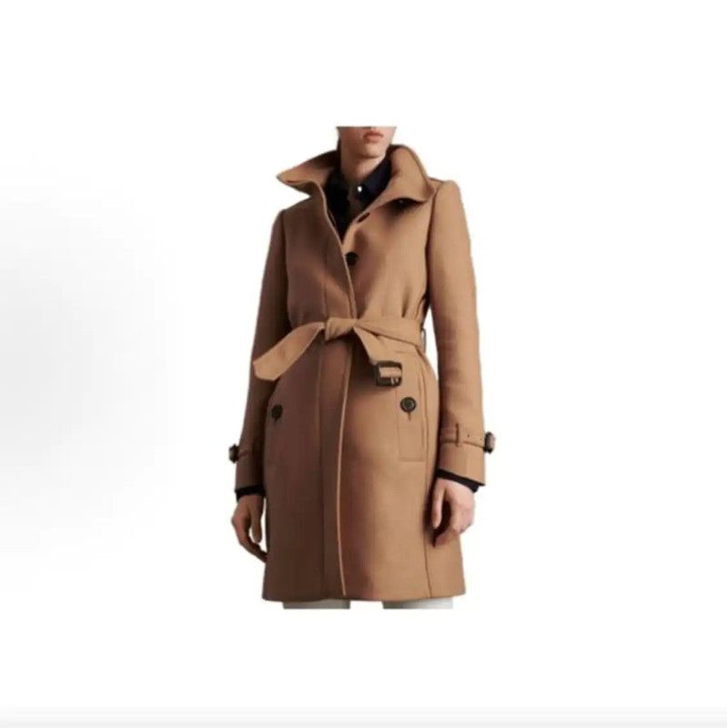 Burberry Burberry Khaki Wool Women's Coat Size ONE SIZE - 8 Thumbnail