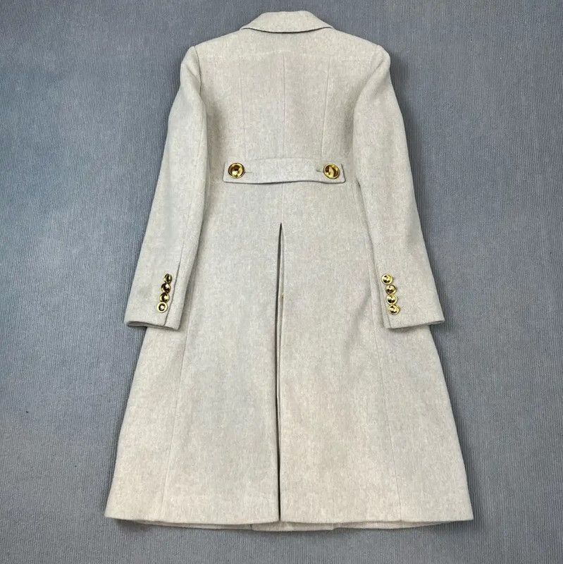 Burberry Burberry Grey Wool Women's Trench Coat Size L / US 10 / IT 46 - 2 Thumbnail