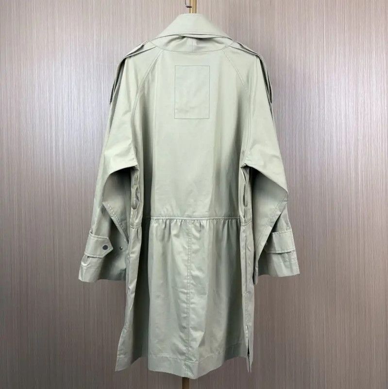 Burberry Burberry Light Green Cotton Women's Trench Coat Size XXL / US 16-18 / IT 52-54 - 2 Thumbnail