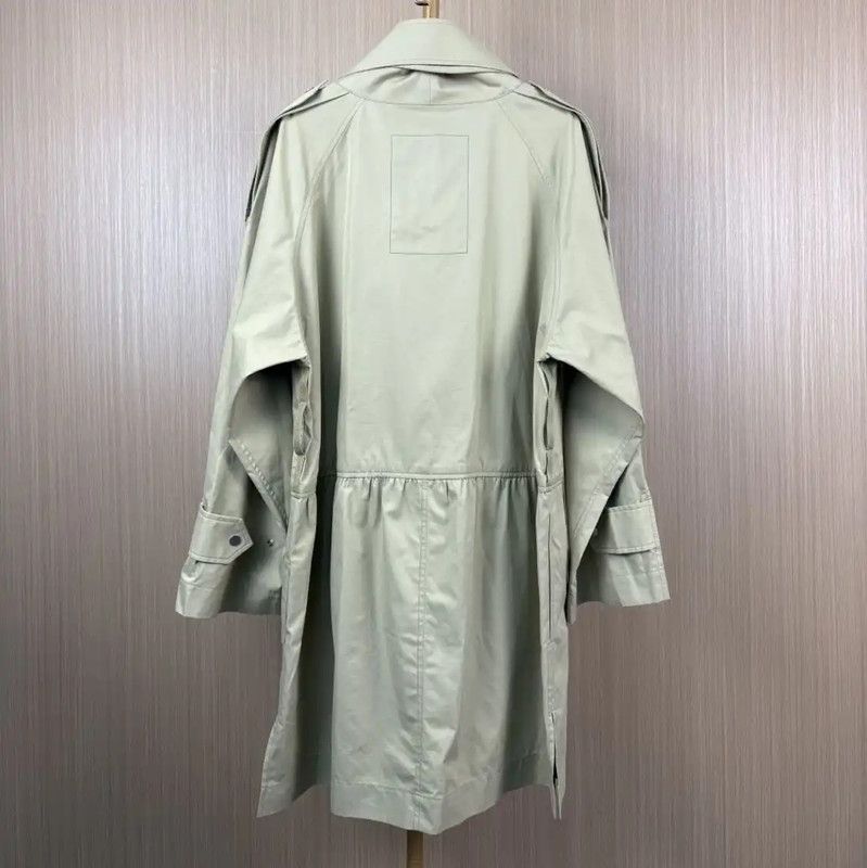 Burberry Burberry M Size Light Green Cotton Trench Coat Size M / US 6-8 / IT 42-44 - 2 Thumbnail