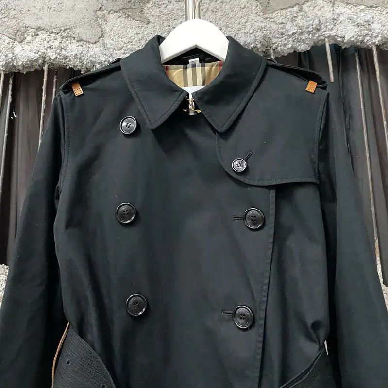 Burberry Burberry Black Long Women's Trench Coat Size ONE SIZE - 3 Thumbnail