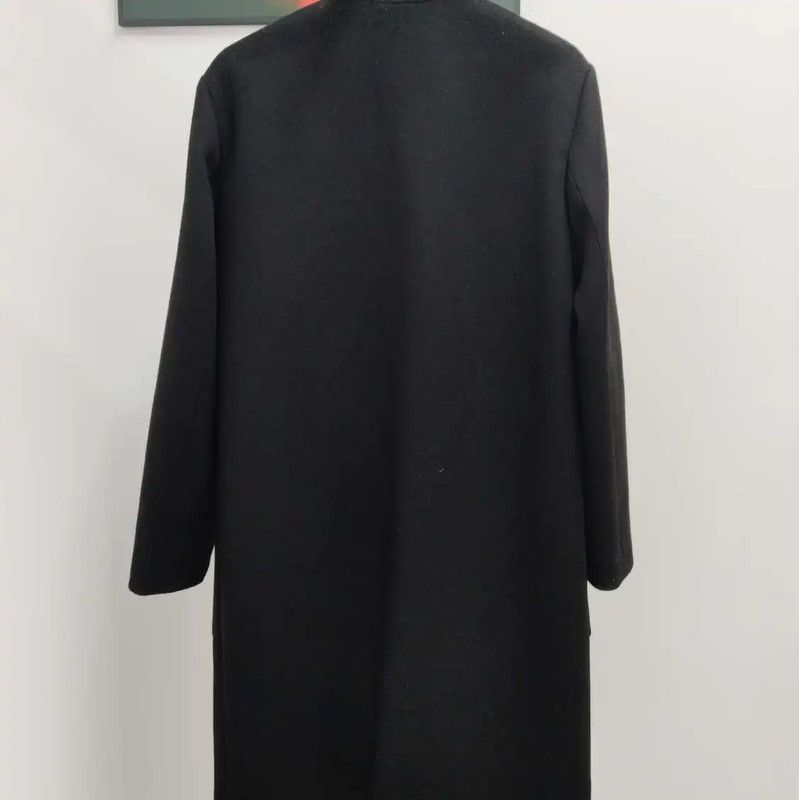 Burberry Burberry Black Wool Long Coat for Women Size L / US 10 / IT 46 - 2 Thumbnail