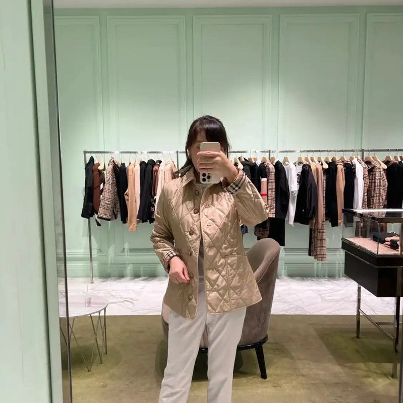 Burberry Burberry Quilted Beige Cotton Women's Jacket Size L / US 10 / IT 46 - 9 Thumbnail