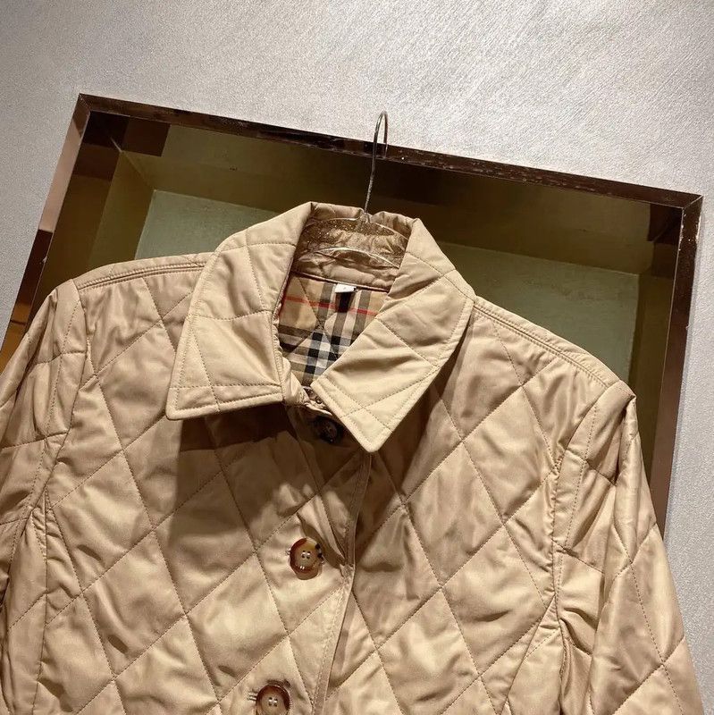 Burberry Burberry Quilted Beige Cotton Women's Jacket Size L / US 10 / IT 46 - 3 Thumbnail