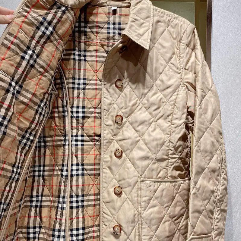 Burberry Burberry Quilted Beige Cotton Women's Jacket Size L / US 10 / IT 46 - 5 Thumbnail